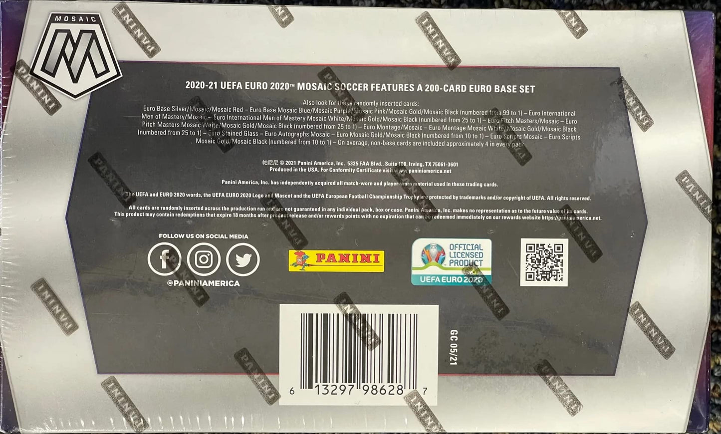 2021 Panini Mosaic UEFA Euro 2020 Soccer HOBBY box (10 pks/bx)