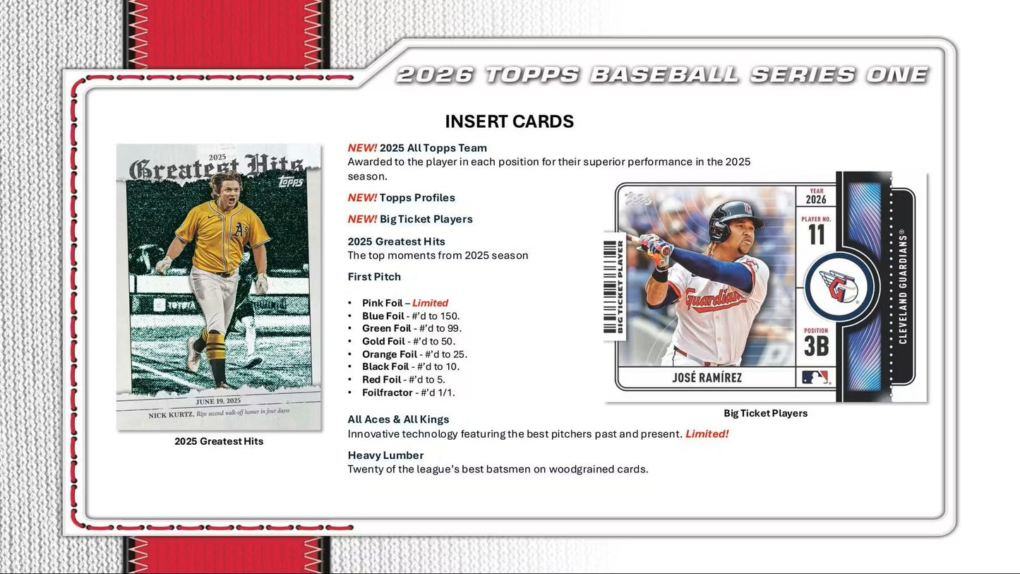 2026 Topps Baseball Series 1 Blaster Box of Packs with Possible Retail Exclusive Holo Foil Parallels and Blaster Exclusive Spring Training Variation Cards
