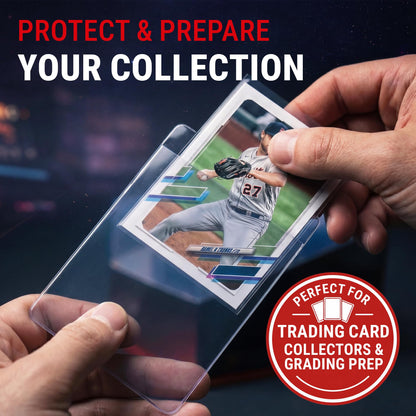 Ultra Pro Semi Rigid Card Holder 1/2" Lip – Clear PVC Sleeves for Trading Cards – Fits 2.5" x 3.5" up to 35pt – Card Grading Sleeves for Storage, Shipping, TCG & Collector Protection – 200 Pack