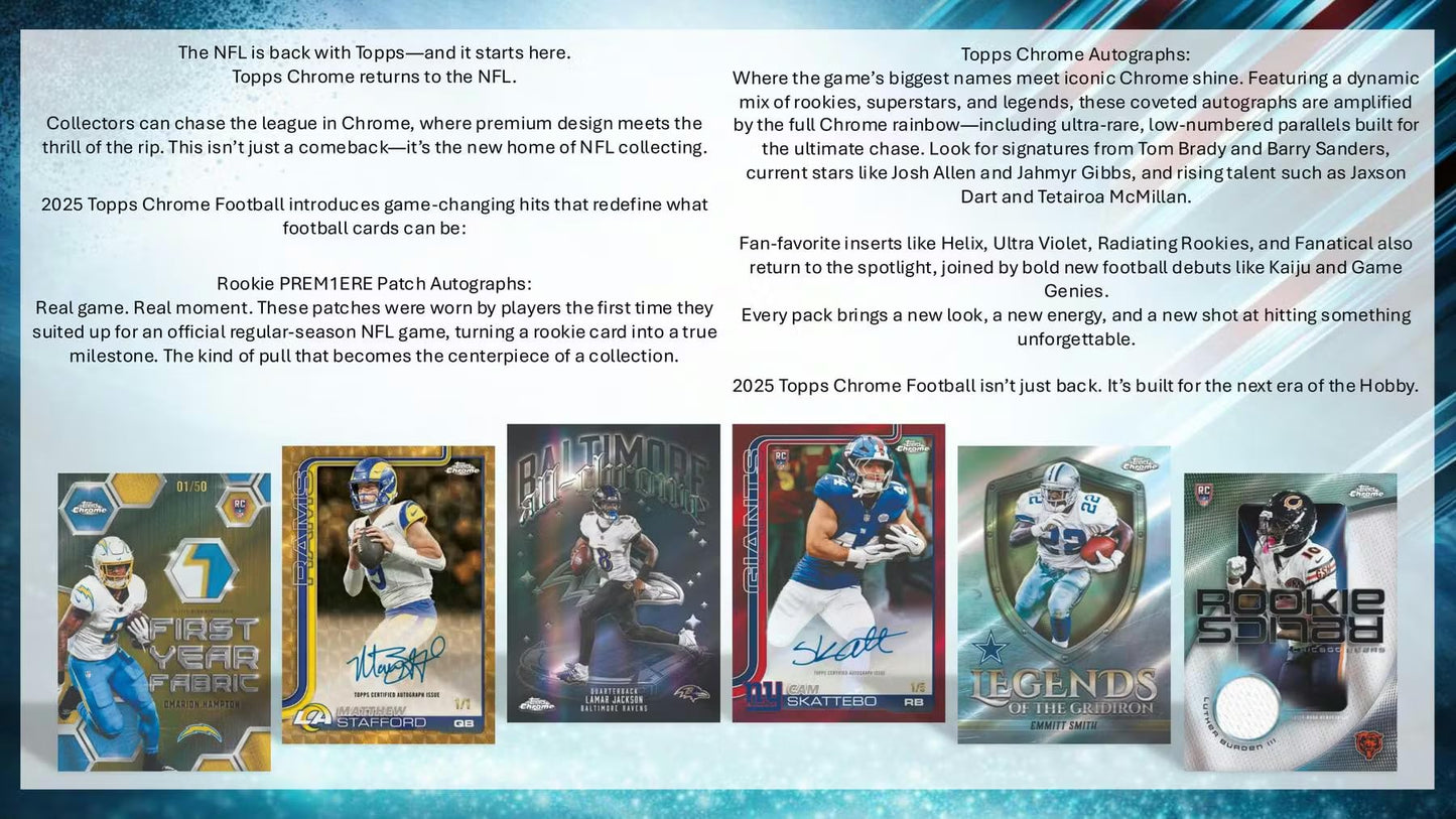 2025 Topps Chrome Football HOBBY BOX