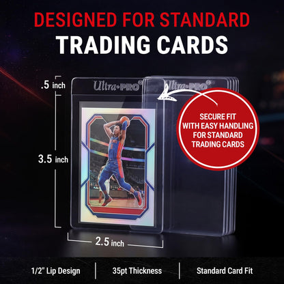 Ultra Pro Semi Rigid Card Holder 1/2" Lip – Clear PVC Sleeves for Trading Cards – Fits 2.5" x 3.5" up to 35pt – Card Grading Sleeves for Storage, Shipping, TCG & Collector Protection – 200 Pack