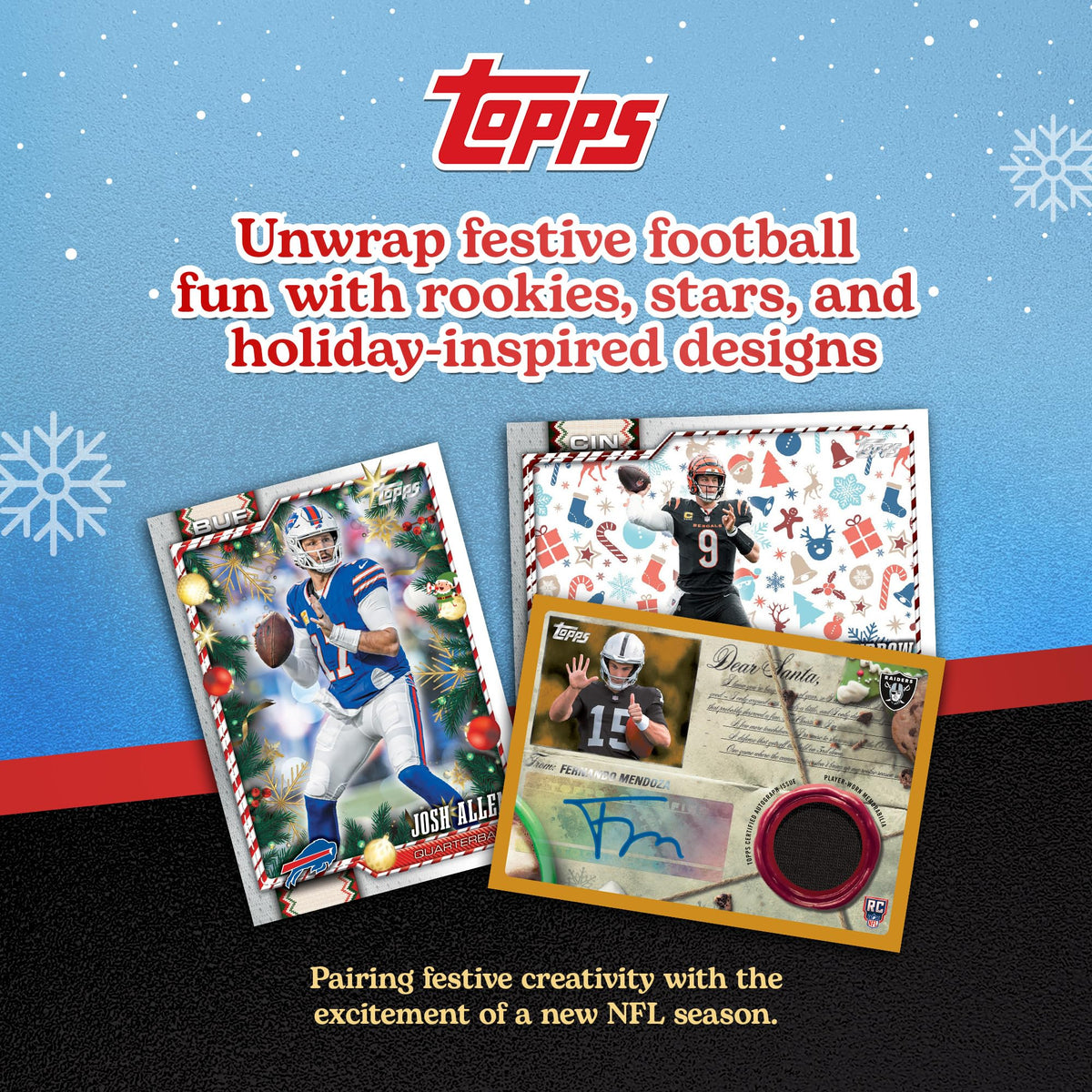 2026 Topps NFL Holiday Football - Factory Sealed - Mega Box