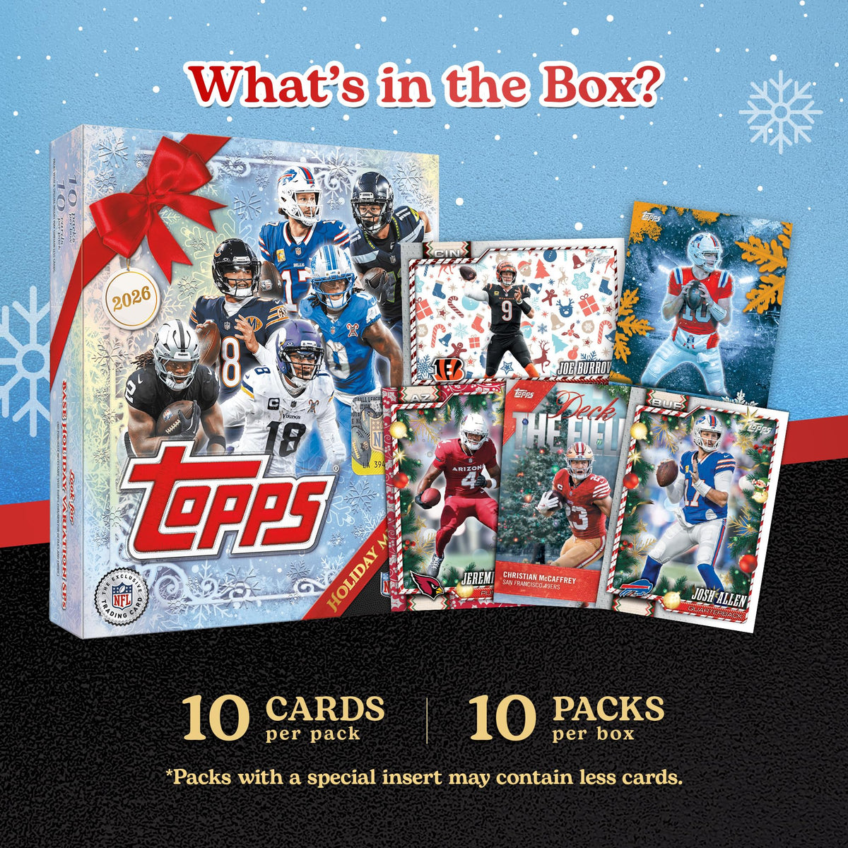 2026 Topps NFL Holiday Football - Factory Sealed - Mega Box