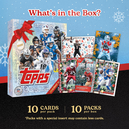 2026 Topps NFL Holiday Football - Factory Sealed - Mega Box