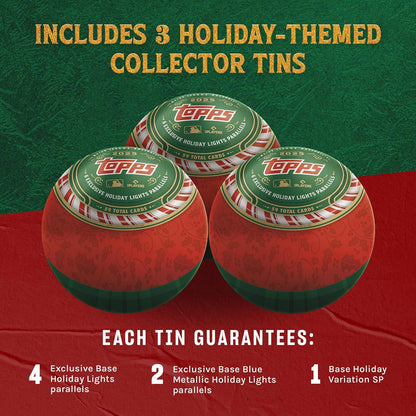2025 Topps Holiday Baseball Factory Sealed 3 Tin Case