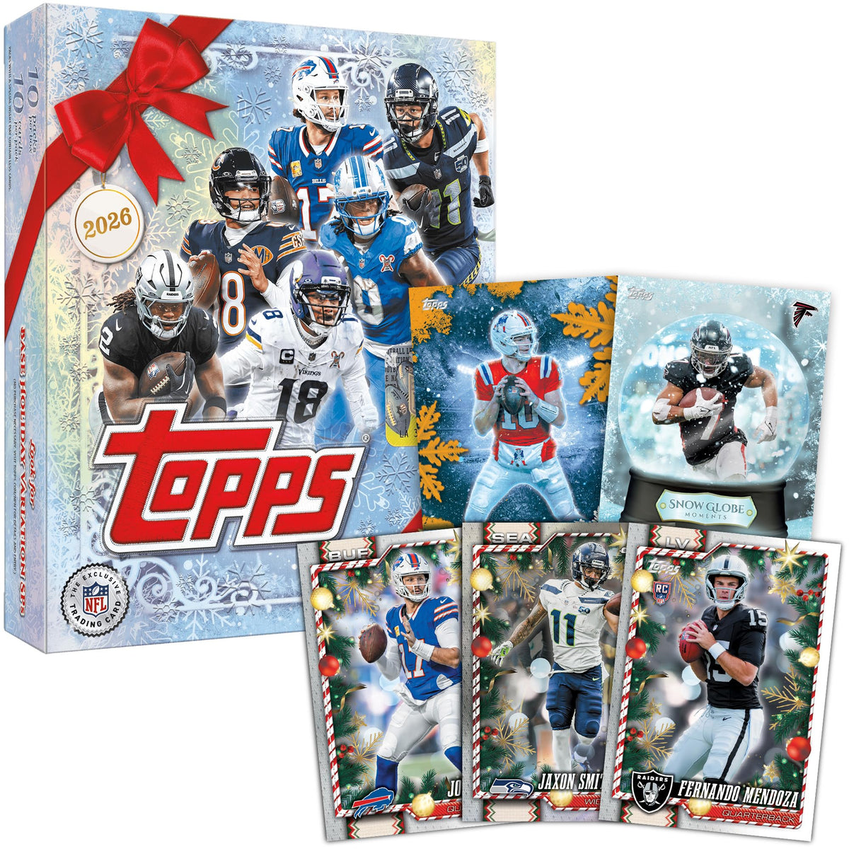 2026 Topps NFL Holiday Football - Factory Sealed - Mega Box