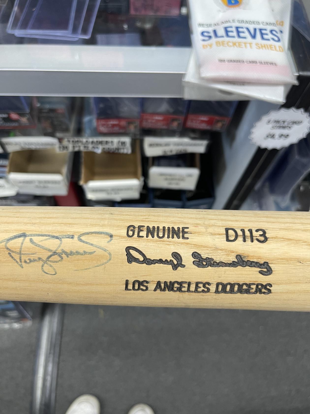Darryl Strawberry Autographed Baseball Bat w/ 44 on the Knob Genuine D113 Los Angeles Dodgers | BoxSeat Collectibles