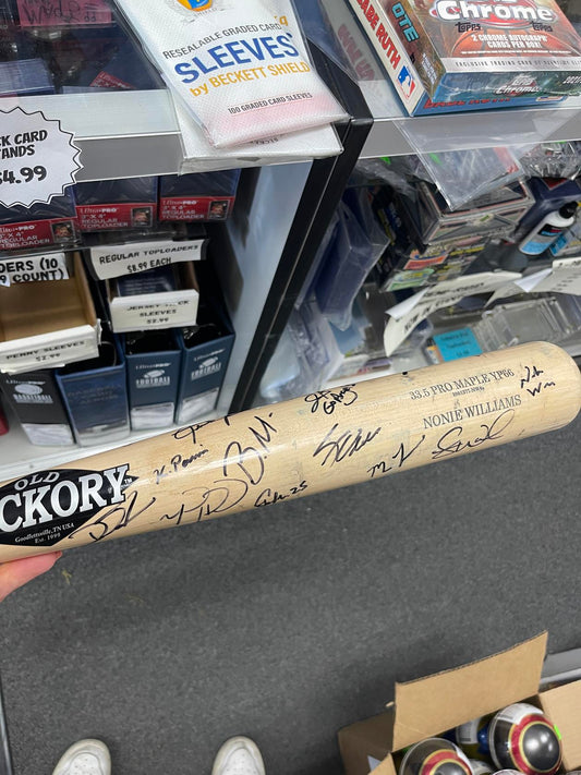 Jo Adell, Brandon Marsh, Jordyn Adams Autographed Old Hickory Baseball Bat w/ TONS of Los Angeles Angels Prospects Players Autographed
