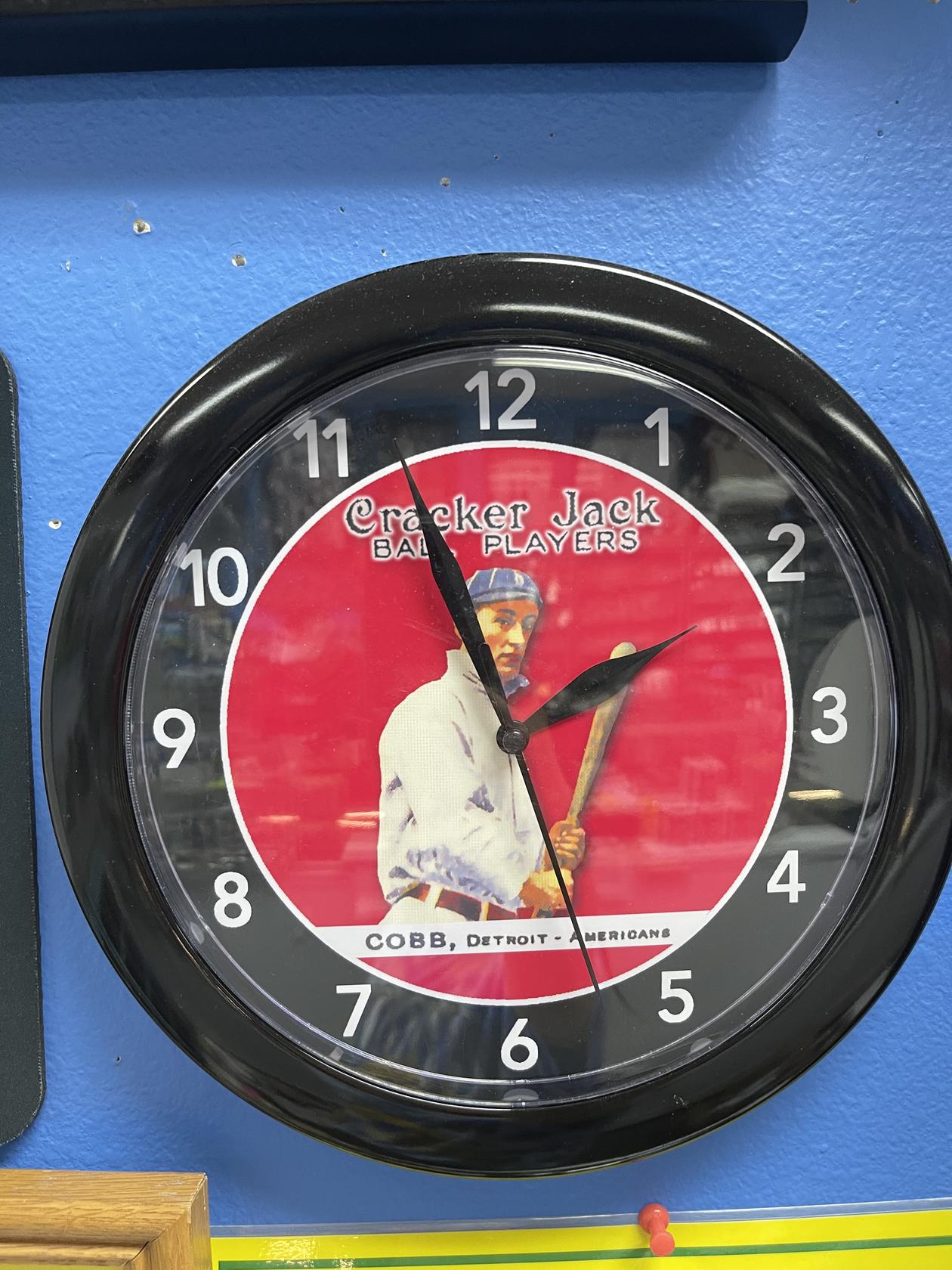 Ty Cobb Detroit Americans Cracker Jack Ball Players Clock