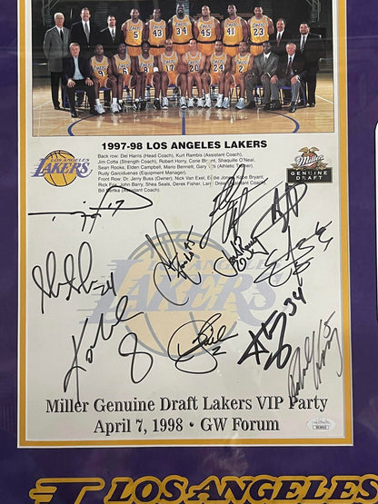 LA Lakers 1997-98 Full Team Signed Memorabilia with Kobe and Shaq Autographs | BoxSeat Collectibles