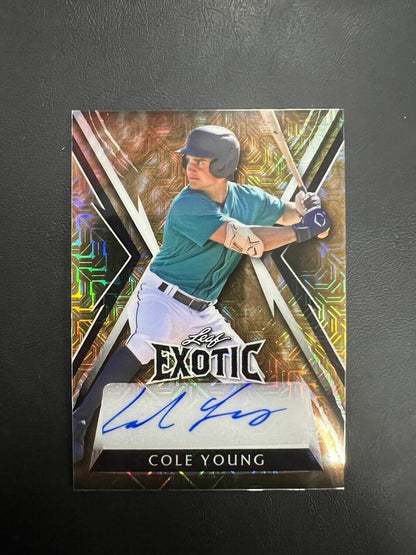 2023 Leaf Metal Exotic Cole Young Mojo Chameleon #/5 Auto CY1 Seattle Mariners J