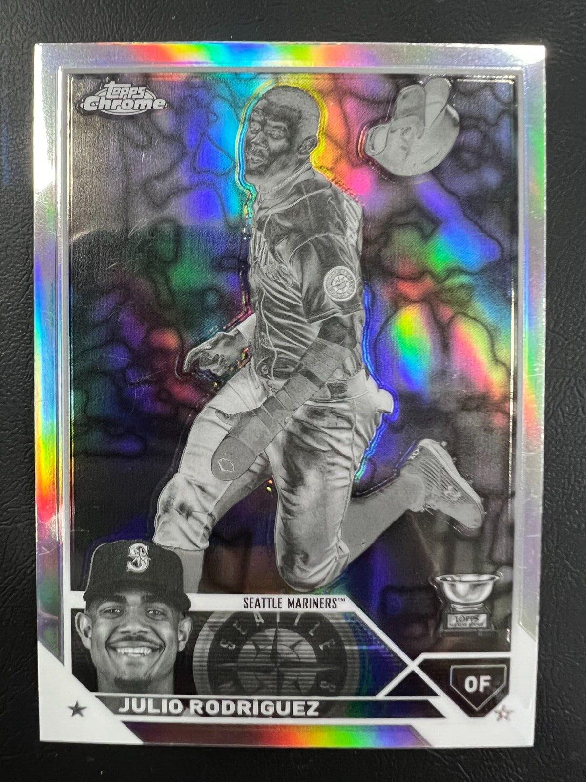 2023 Topps Chrome Julio Rodriguez Negative Refractor Rookie Cup #200 Mariners J