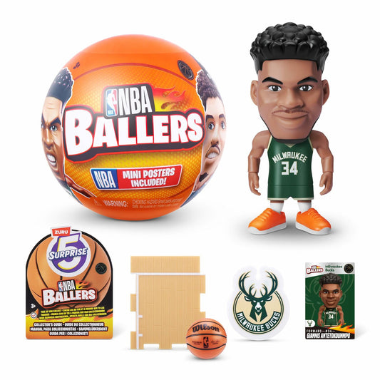5 Surprise NBA Ballers Series 1 by ZURU, Collectible Mystery Capsule, Toy for Girls, Realistic Miniature Baby, Playset and Accessories