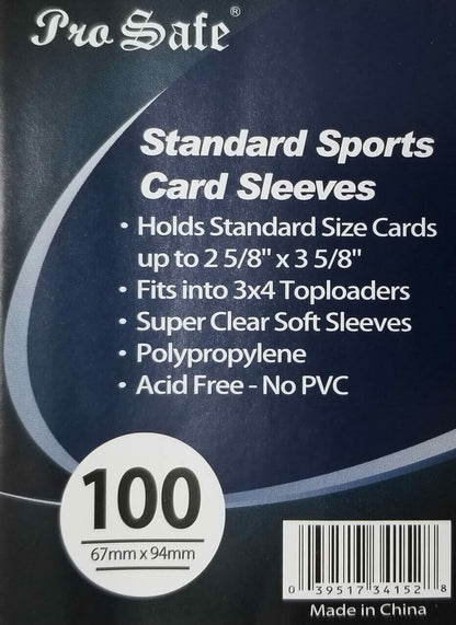(1,000 Count)Pro Safe Standard Soft Sports Card Sleeves 2-5/8" by 3-5/8" (67x94mm), Super Clear