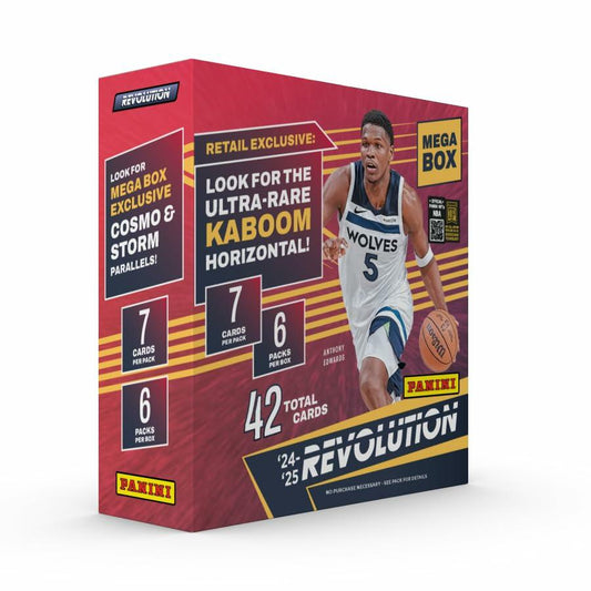 2024–25 Panini Revolution NBA Basketball Mega Box – Official NBA Trading Cards – Mega Box Exclusive Parallels, Inserts & Rookie Cards – Panini Retail Set