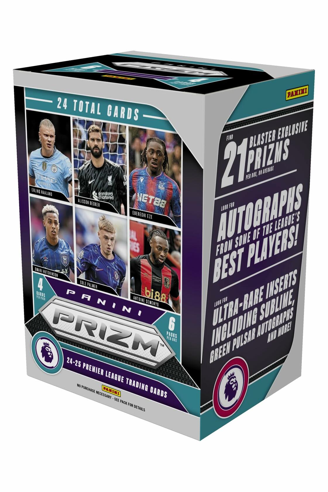 2024–25 Panini Prizm Premier League Blaster Box – EPL Soccer Trading Cards – Includes Blaster Exclusive Prizms, Rookies & Inserts – Official Panini Retail Set