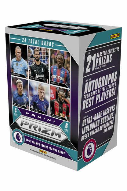 2024–25 Panini Prizm Premier League Blaster Box – EPL Soccer Trading Cards – Includes Blaster Exclusive Prizms, Rookies & Inserts – Official Panini Retail Set