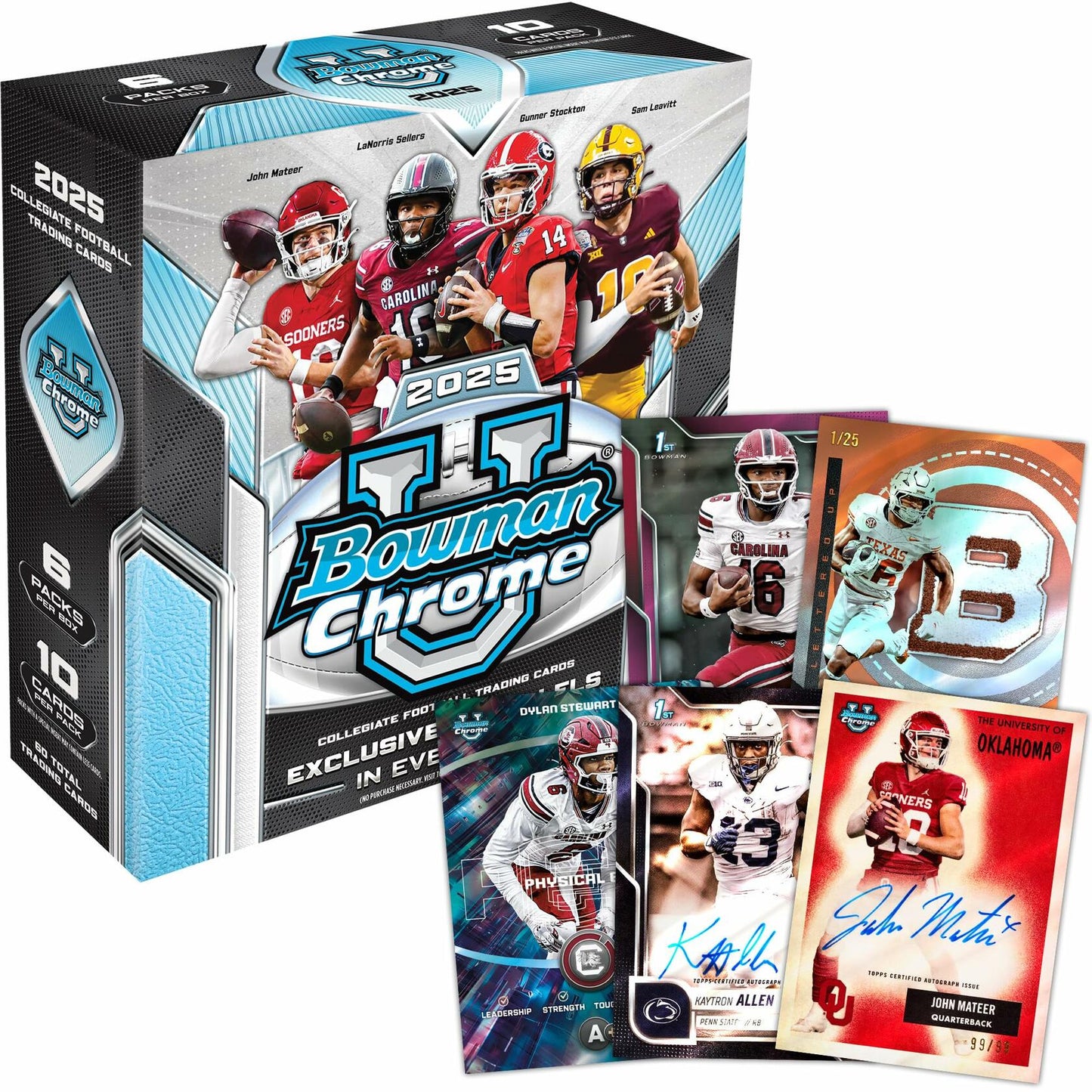 2025 Bowman University Chrome Football - Factory Sealed - Mega Box
