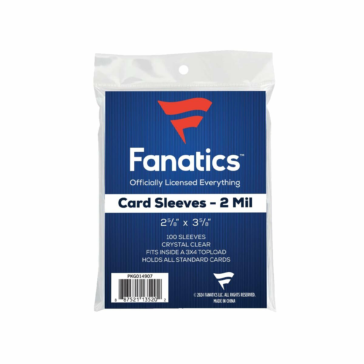 Fanatics Card Sleeves for Regular Cards - 2 5/8" x 3 5/8" - 100 Sleeves