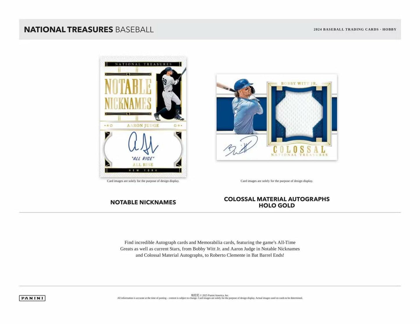 2024 Panini National Treasures Baseball Hobby Trading Card Box (Eight Autographs or Memorabilia Cards Per Box!