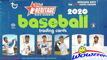 2020 Topps Heritage High Number Baseball Hobby Box (24 Packs/9 Cards: 1 Auto)