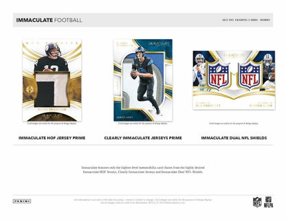 2025 Panini Immaculate Football Hobby Trading Card Box (5 Autograph or Memorabilia Cards Per Box)
