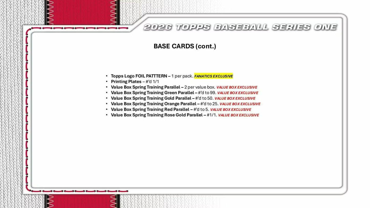 MLB 2026 TOPPS Series 1 Baseball MEGA Box