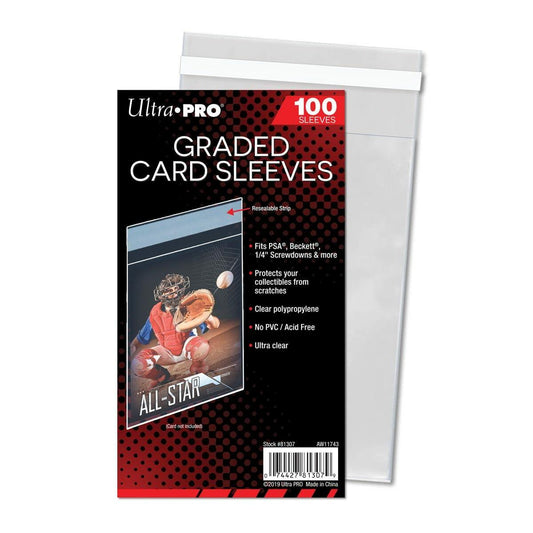 Ultra Pro - Graded Card Sleeves Resealable, Crystal Clear Premium Graded Trading Card Display Storage Sleeves Protectors