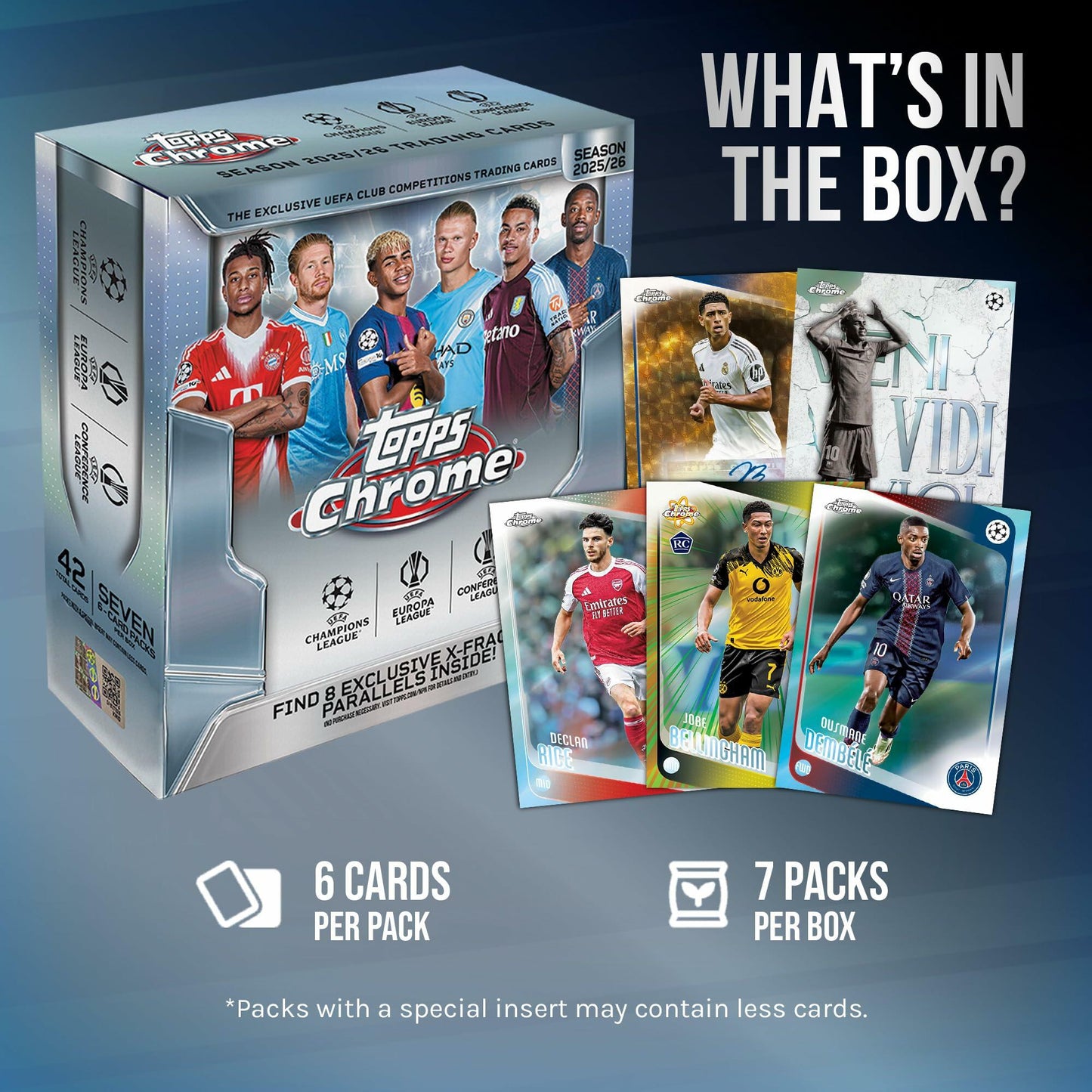 2025-26 Topps Chrome UEFA Club Competitions Soccer - Factory Sealed - Mega Box