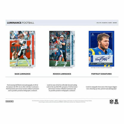2022 Panini Luminance Football Hobby Box (4 Packs/10 Cards: 3 Autos)
