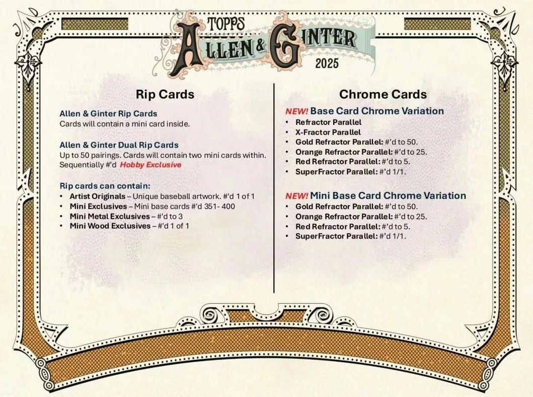 2025 Topps Allen & Ginter Baseball Hobby Box