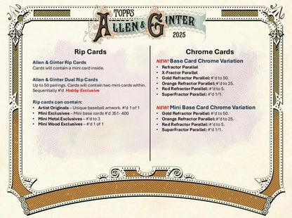 2025 Topps Allen & Ginter Baseball Hobby Box