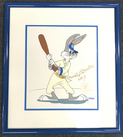 Mickey Mantle Signed Bugs Bunny Animation Cell 1995 Autograph Auto /5000 UD COA