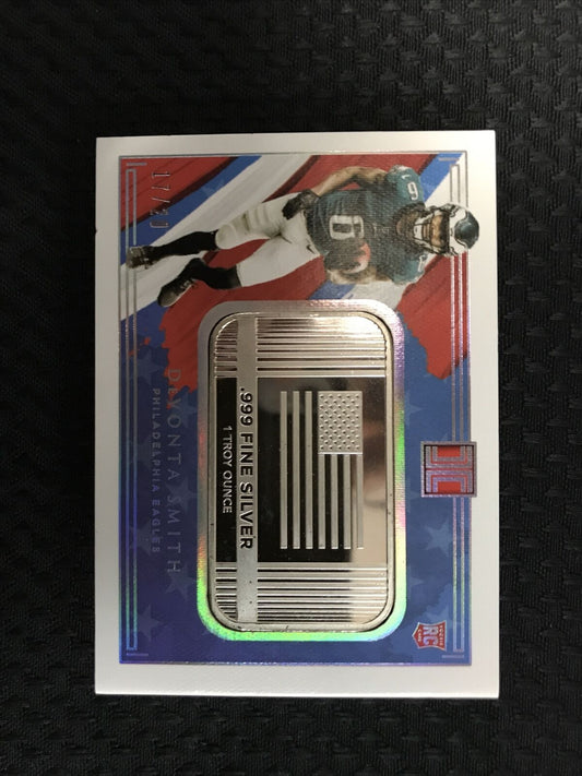 2021 Impeccable DeVonta Smith RC .999 Silver USA 1 Troy Ounce #d/20 Eagles