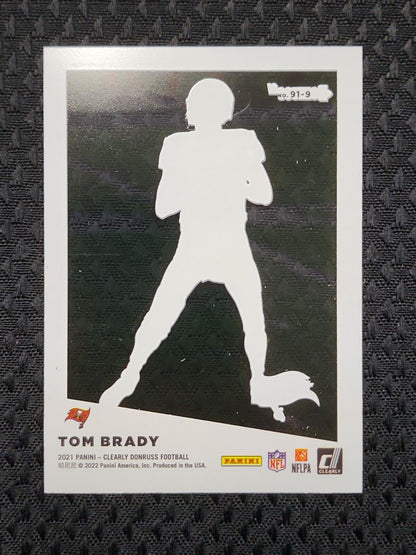 2021 Donruss Clearly Tom Brady '91 Throwback Insert Card No. 91-9 Buccaneers