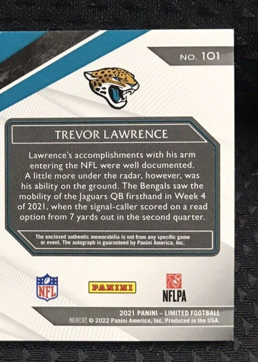 Trevor Lawrence ROOKIE PATCH AUTO RPA #/99 2021 Panini Limited #101 Jaguars