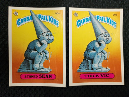 1986 Topps Garbage Pail Kids GPK Series 3 Stoned SEAN 90a & Thick VIC 90b