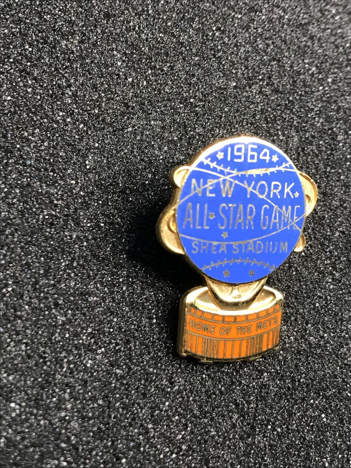 1964 Baseball All Star Game Press Pin New York Mets Shea Stadium Button Charm
