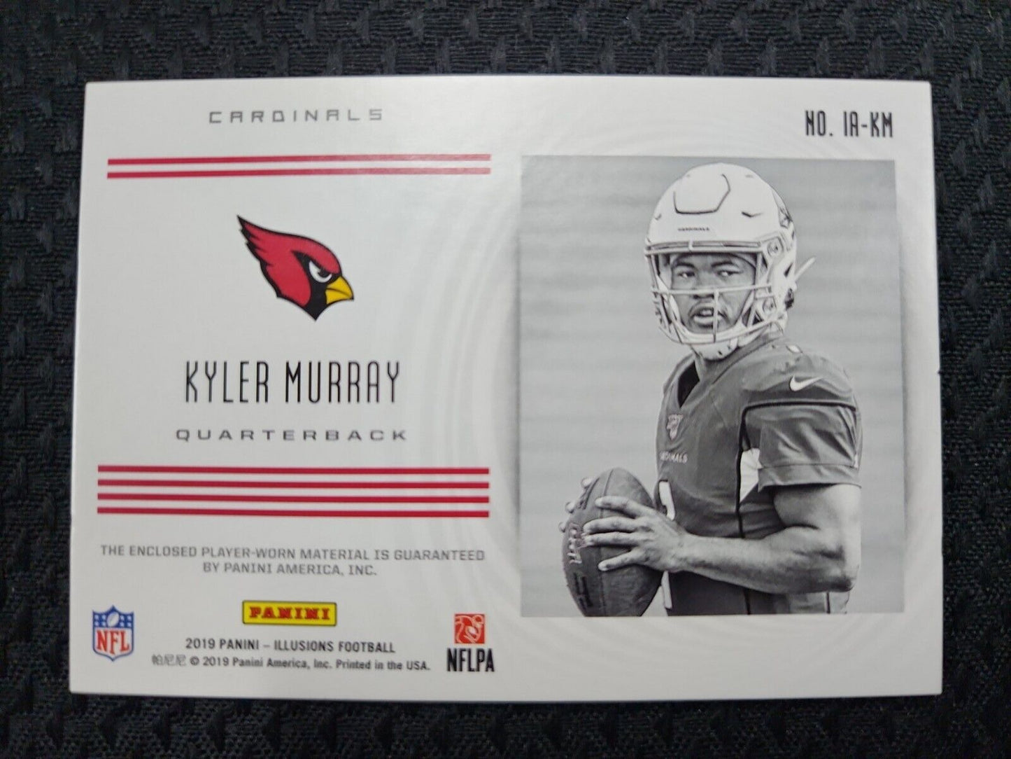 Kyler Murray 2019 Panini Illusions Instant Impact Rookie Card Game Used Patch