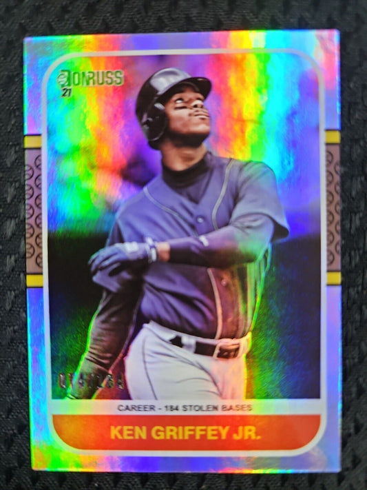 Ken Griffey Jr 2021 Panini Donruss #d/184 Rainbow Foil Career Stolen Bases #235