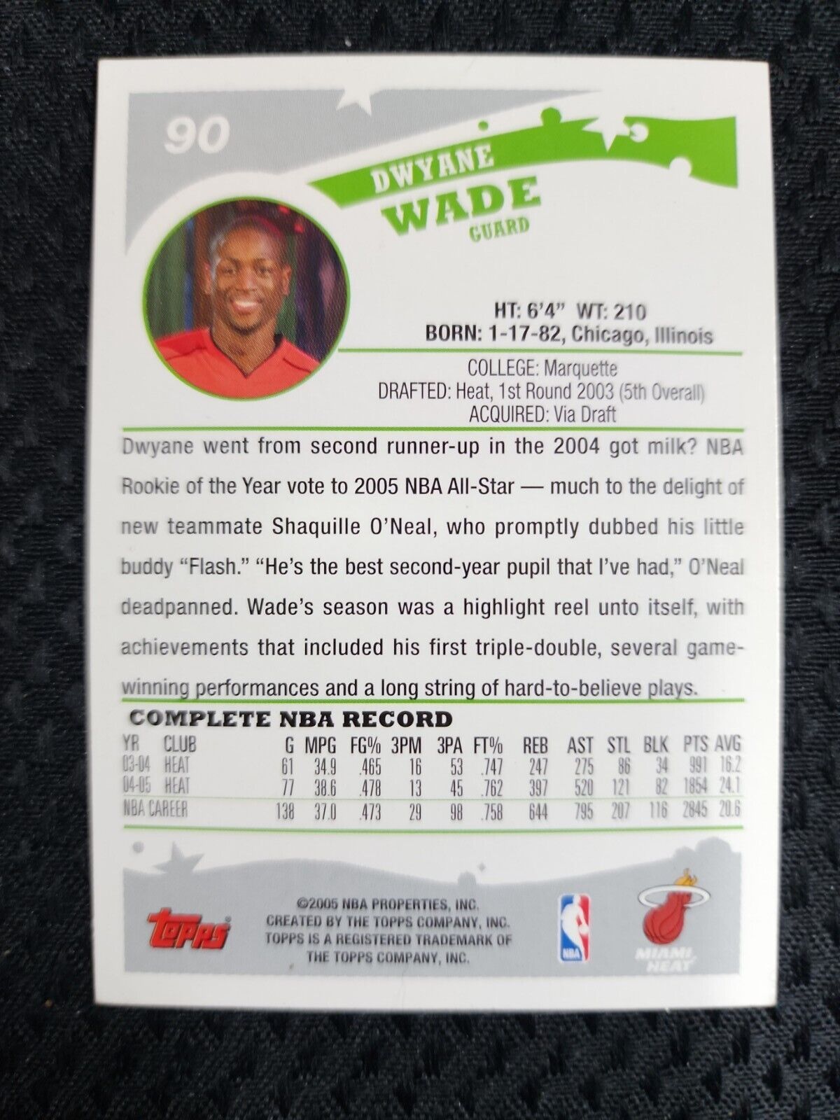 2005 Topps Dwayne Wade #90 HEAT