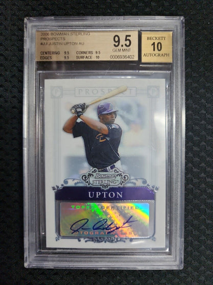 2006 Bowman Sterling Prospects Justin Upton Rookie Autograph BGS 9.5 10 Auto