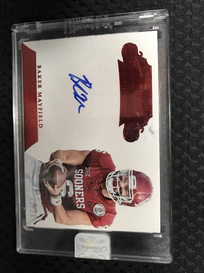 Baker Mayfield 2018 Flawless Rookie Auto Ruby  Numbered /20 Panini Rams #105