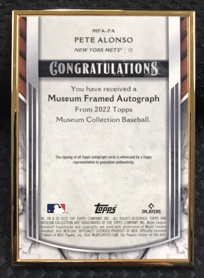 2022 Topps Museum Gold Framed Pete Alonso Autograph Auto #/10 METS SSP