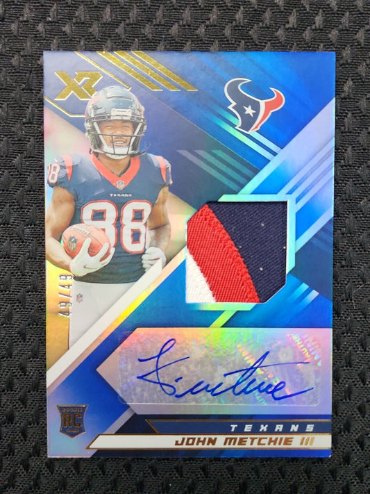 2022 Panini XR John Metchie Rc Patch Auto #/49  Texans