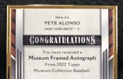 2022 Topps Museum Gold Framed Pete Alonso Autograph Auto #/10 METS SSP
