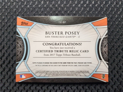 BUSTER POSEY 2017 Topps Tribute Jersey Relic #d/99 - Giants! – Boxseat