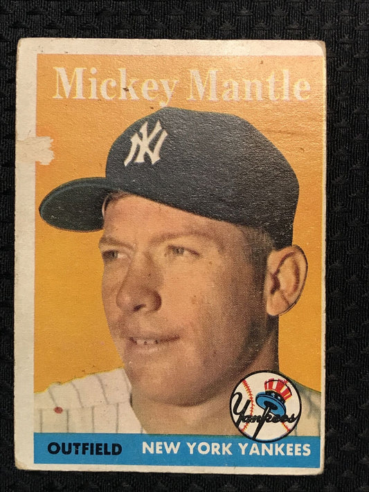 MICKEY MANTLE 1958 Topps Chewing Gum Baseball #150 (Yankees)