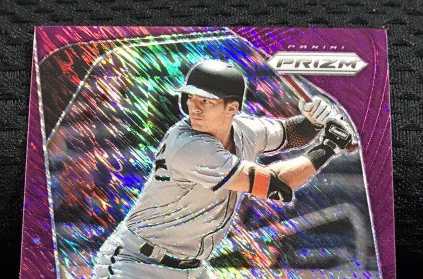 2020 Panini Prizm Prizms Purple Shimmer #223 Mike Yastrzemski /7 GIANTS SSP🔥