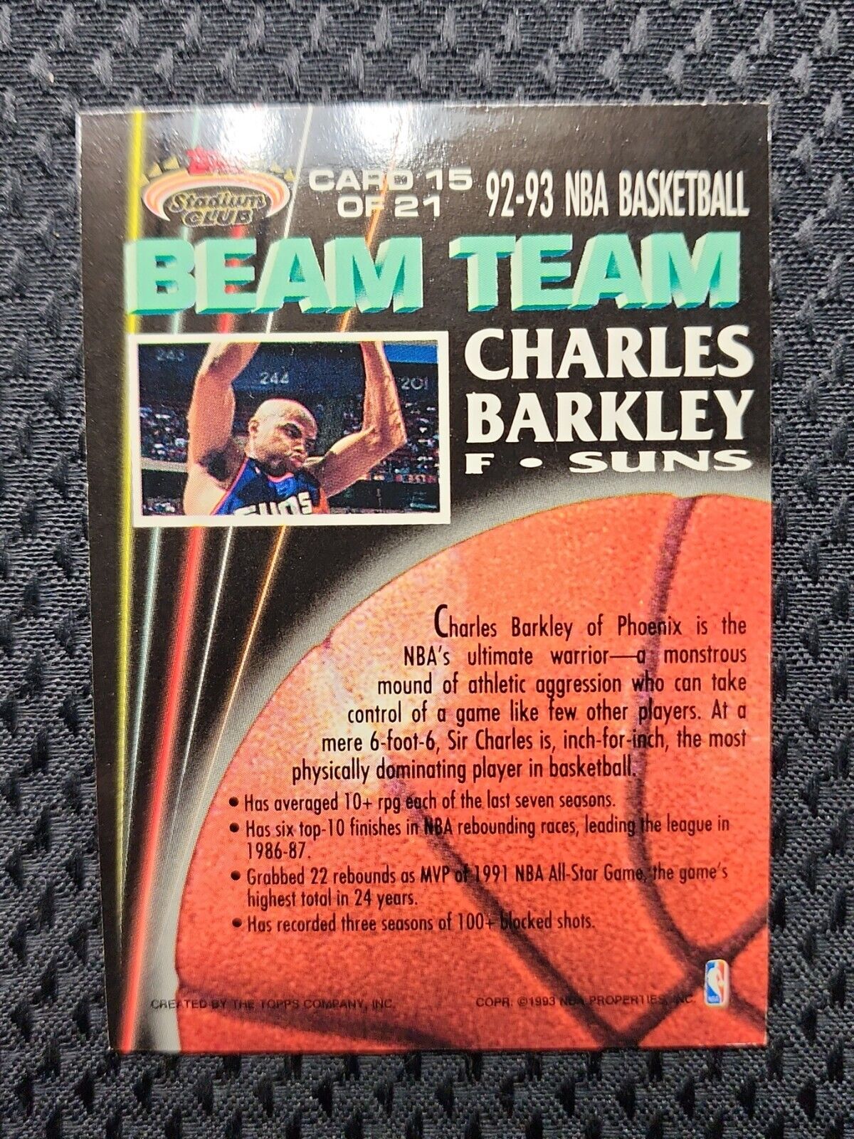1992-93 Topps Charles Barkley Stadium Club MEMBERS ONLY BEAM TEAM